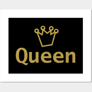 Gold Queen and Crown Posters and Art